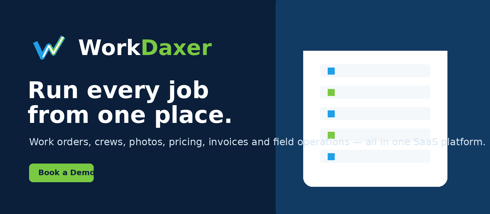 WorkDaxer command center dashboard preview